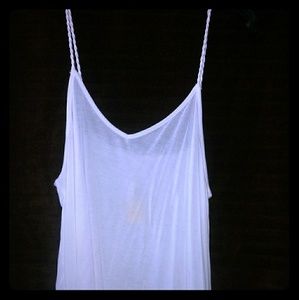 White Flowy High Low Top